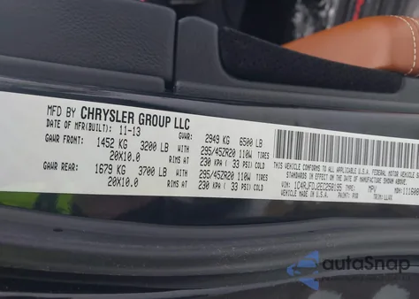 2014 Jeep Grand Cherokee Srt8 from USA, damaged, VIN 1C4RJFDJ2EC258195